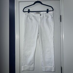 Liverpool Women's Straight Cuffed Leg Jeans in Pure White